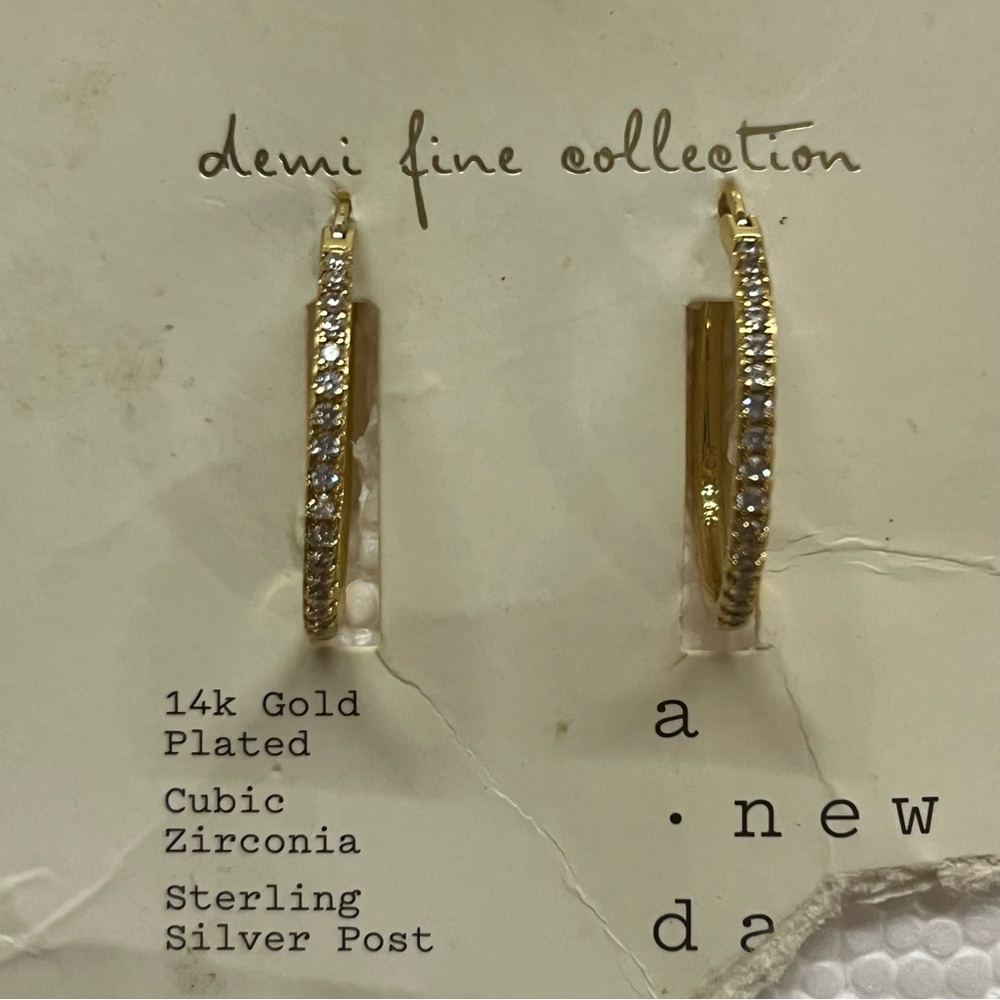 A New Day Gold and Silver Cubic Zirconia Earrings